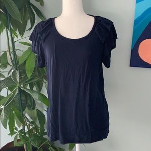 Navy blue short sleeve top